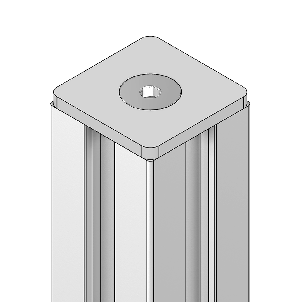 60-200-5 MODULAR SOLUTIONS ALUMINUM END CAP<BR>30MM X 30MM